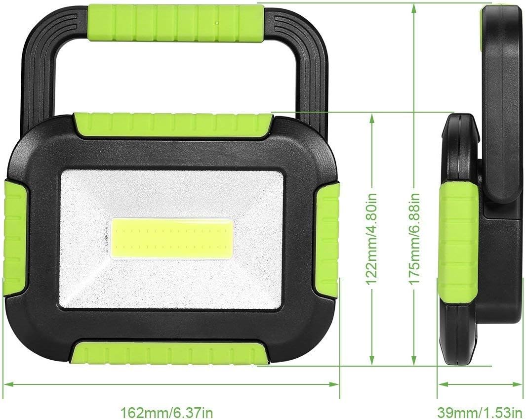 LE LED Akku Strahler, Campinglampe Tragbar, 10W 1000 Lumen Superhell Wiederaufladbare Suchscheinwerfer, Dimmbar Notfallleuchte mit 3 Lichtmodi für Stromausfällen, Camping usw.