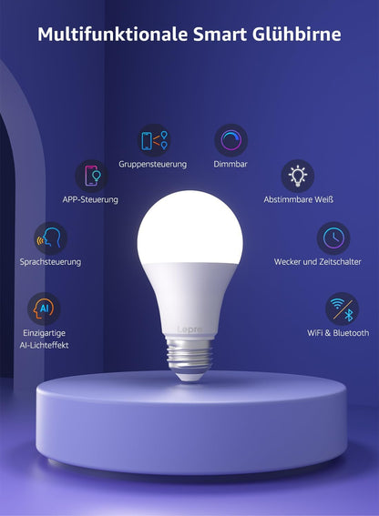Lepro B1 Smart LED Bulb (A60, 8.5W, 806lm, RGB+CCT)