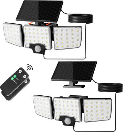 Lepro Solarlampen mit Bewegungsmelder Solar Außenleuchte Led Solar Strahler für Außen, mit Fernbedienung, 2 in 1, Separiert und Integriert, mit 2 Lichtmodi, IP65, für Hof, Garage, Solarleucht, 2 Stück