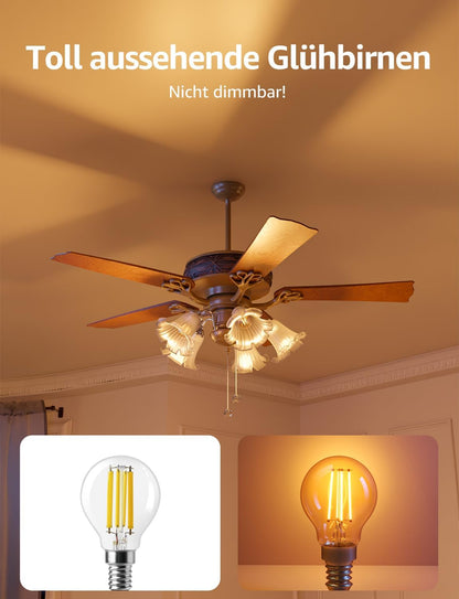 Lepro Energieklasse A E14 LED warmweiss Lampe 2.2W 470 Lumen P45 2700K Warmweiß LED Glühbirne,entspricht 40W Glühlampe,300° Abstrahlwinkel Nicht Dimmbar Energiesparlampe, 2er-Pack