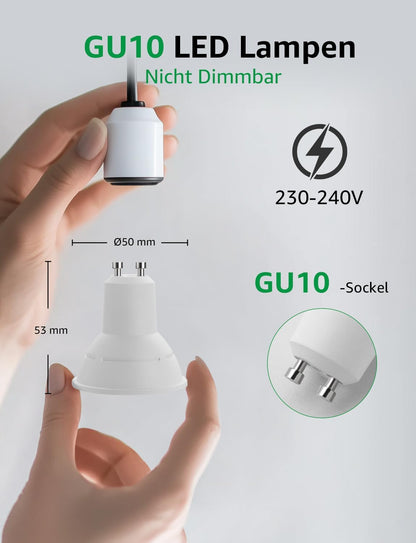 Lepro GU10 LED Warmweiss 2W Lampe, 2700K Warmweiß, 360 Lumen, 38° Abstrahlwinkel, Nicht dimmbar Reflektorlampe, Energiesparendes GU10 LED Leuchtmittel für Wohnzimmer, Küche, Schlafzimmer,4 Stück