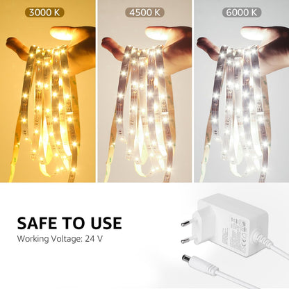 Lepro LED Strip Dimmbar 10M, LED Streifen 600 LEDs Warmweiss bis Kaltweiss, Weiß Band Lichterkette, Lichtleiste, Superhell Warmweiß Kaltweiss DIY Lichtband Leiste, Kette Stripes für Küche Deko