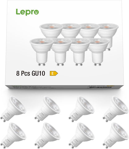 Lepro GU10 LED Warmweiss 6W Lampe, 2700K Warmweiß, 630 Lumen, 38° Abstrahlwinkel, Nicht dimmbar Reflektorlampe, Energiesparendes GU10 LED Leuchtmittel für Wohnzimmer, Küche, Schlafzimmer,8 Stück