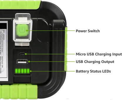 LE LED Akku Strahler, Campinglampe Tragbar, 10W 1000 Lumen Superhell Wiederaufladbare Suchscheinwerfer, Dimmbar Notfallleuchte mit 3 Lichtmodi für Stromausfällen, Camping usw.