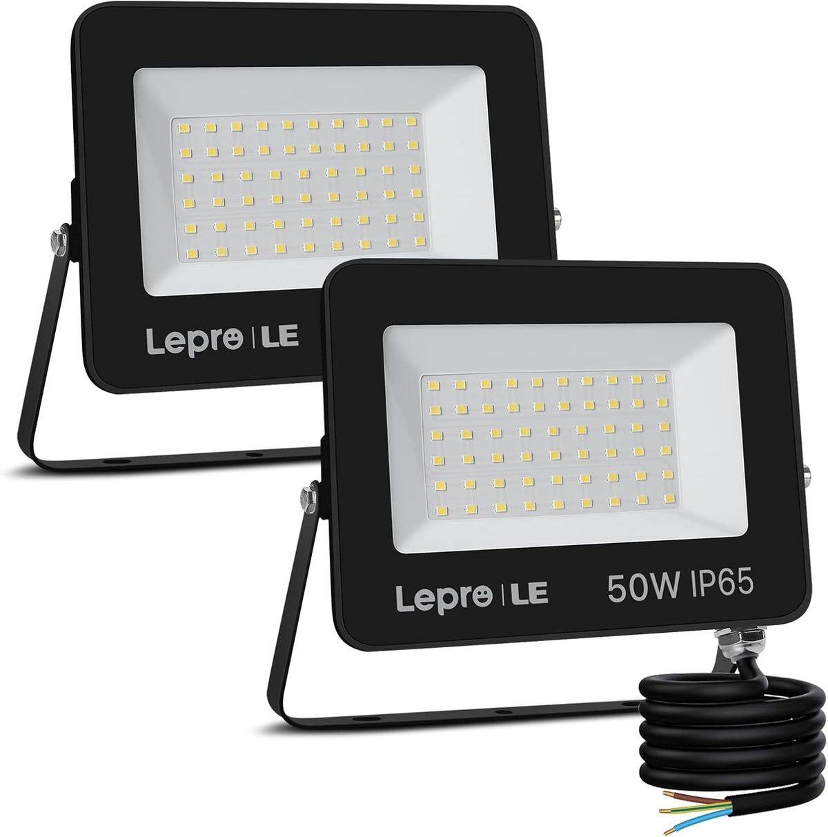 Lepro LED Strahler 50W, Außen, Superhell 4250LM Scheiwerfer, IP65 Wasserfest Fluter 5000K Kaltweiß Aussenstrahler, für Hinterhof, Auffahrt, Türen, Garage, Flur, Garten