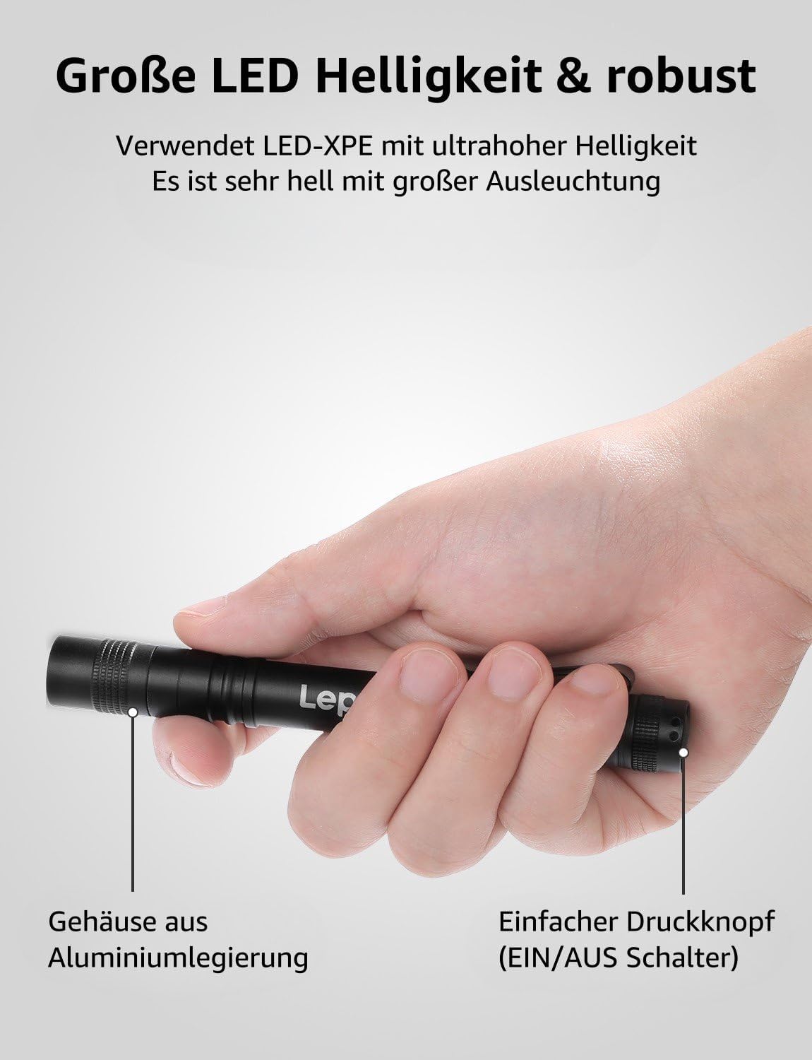 Lepro Taschenlampe, Mini LED IPX4 Wasserdicht Stiftlampe, 3 Modi Handheld Taschenlampe Klein, Stift Lampe perfekt f¨¹r Inspektion, Arbeit, Reparatur (2 St¨¹ck)