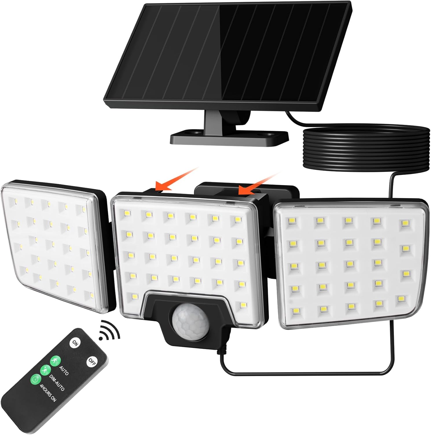 Lepro Solarlampen mit Bewegungsmelder Solar Außenleuchte Led Solar Strahler für Außen, mit Fernbedienung, 2 in 1, Separiert und Integriert, mit 2 Lichtmodi, IP65, für Hof, Garage, Solarleucht