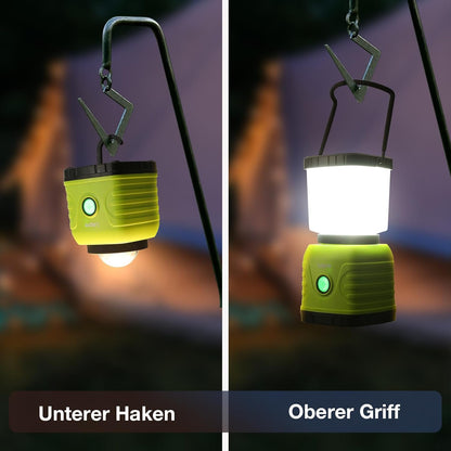 Lepro 1300 lm LED Campinglampe wiederaufladbar, 4 Leuchtmodi 3600 mAh Powerbank IPX4 wasserdicht, Camping Laterne für Hurrikan-Notfälle, Wandern, Zuhause und mehr, USB-Kabel im Lieferumfang enthalten