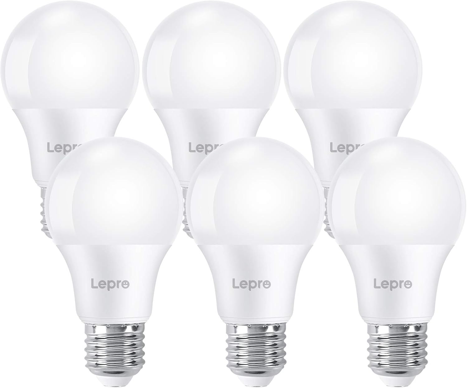 Lepro E27 LED Kaltweiss Glühbirne, 8.5 Watt 806 Lumen LED Lampe E27, ersetzt 60W Birne, A60 Leuchtmittel, 6500 Kelvin Kaltweiß LED Glühlampen, 160° Abstrahlwinkel Energiesparlampe, 6 Stück