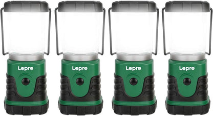 Lepro LED Campinglampe, Mini Camping Laterne, 350LM, 4 Lichtmodi, 3 AA Batterie batteriebetriebene Suchscheinwerfer Camping Lampen mit Bügel & Haken, Batterie nicht enthalten, 4 Pack