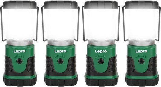 Lepro LED Campinglampe, Mini Camping Laterne, 350LM, 4 Lichtmodi, 3 AA Batterie batteriebetriebene Suchscheinwerfer Camping Lampen mit Bügel & Haken, Batterie nicht enthalten, 4 Pack