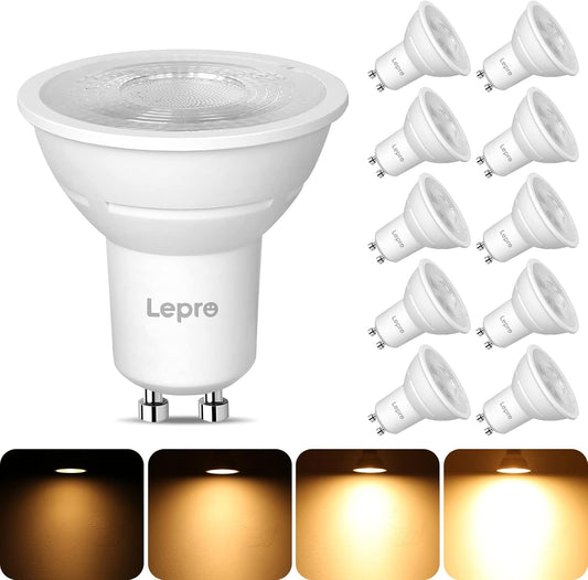 Lepro GU10 LED Warmweiss Dimmbar Lampe, 4,5W 345 Lumen Leuchtmittel, 2700K Warmweiß, Entspricht 50W Halogenlampen, 38° Abstrahlwinkel, Energiesparend, GU 10 LED Dimmbar Glühbirne, 10er Pack