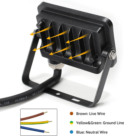 Lepro LED Strahler Außen 10W, LED Fluter 850LM, Superhell LED Außenstrahler, IP65 Wasserdicht LED Fluter, 5000K Kaltweiß Scheinwerfer Flutlicht, Außenlampe für Garten, Innenhöfe, Garage, Hotel, Sportplatz [Energieklasse F]