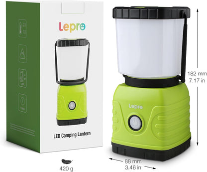 Lepro 1300 lm LED Campinglampe wiederaufladbar, 4 Leuchtmodi 3600 mAh Powerbank IPX4 wasserdicht, Camping Laterne für Hurrikan-Notfälle, Wandern, Zuhause und mehr, USB-Kabel im Lieferumfang enthalten