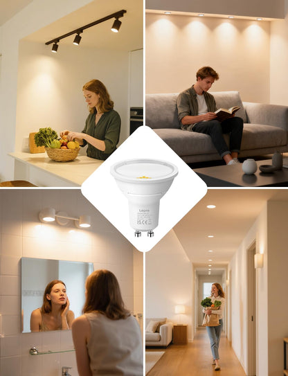 Lepro Energieklasse A GU10 LED Warmweiss Lampe, 3.3W 2700K Warmwei? 590 lm, Nicht Dimmbar, 100¡ã Abstrahlwinkel, Energiesparendes GU 10 LED Leuchtmittel f¨¹r Flur, Wohnzimmer, Schlafzimmer, 10 St¨¹ck