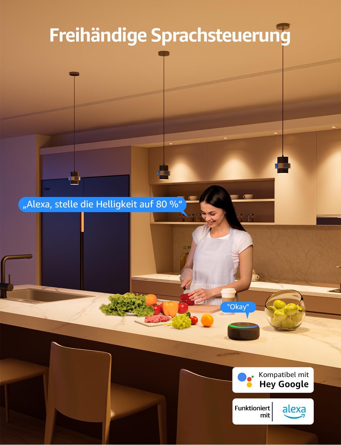 Lepro BG1 Smarte AI GU10 LED Lampe - RGBCW Farbwechsel & Dimmbar, Musik-Sync, Sprachsteuerung WLAN Alexa Gl¨¹hbirne, Kompatibel mit Alexa & Google Assistant, 2er Pack