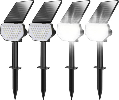Lepro Solarlampen für Außen Garten, IP65 Solarleuchten mit Drehbaren Solar Panel, 2-in-1 Solar Strahler Außen mit 2 Beleuchtungsmodi, Solar Wegeleuchten für Gärten, Eingang, Garage, 4 Stück Warmweiß