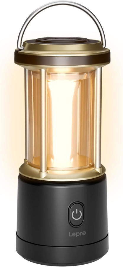 Lepro LED-Campinglampe, 1100 Lumen, 5 Leuchtmodi, helligkeitsverstellbarer Suchscheinwerfer, IPX4 wasserdichte batteriebetriebene Notfallleuchte, geeignet f¨¹r Stromausf?lle, Wanderungen£¬Black