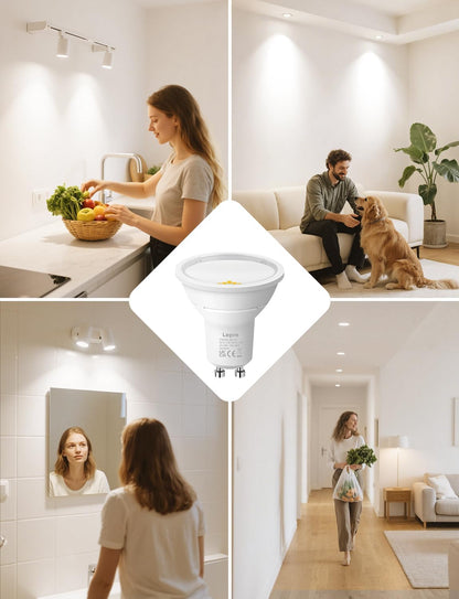 Lepro Energieklasse A GU10 LED Neutralwei? Lampe, 3.3W 4000K 590lm, Nicht Dimmbar Leuchtmittel, Energiesparendes GU 10 LED Spot, 100¡ã Abstrahlwinkel f¨¹r K¨¹che, Badezimmer, Arbeitsfl?che,10 Stuck