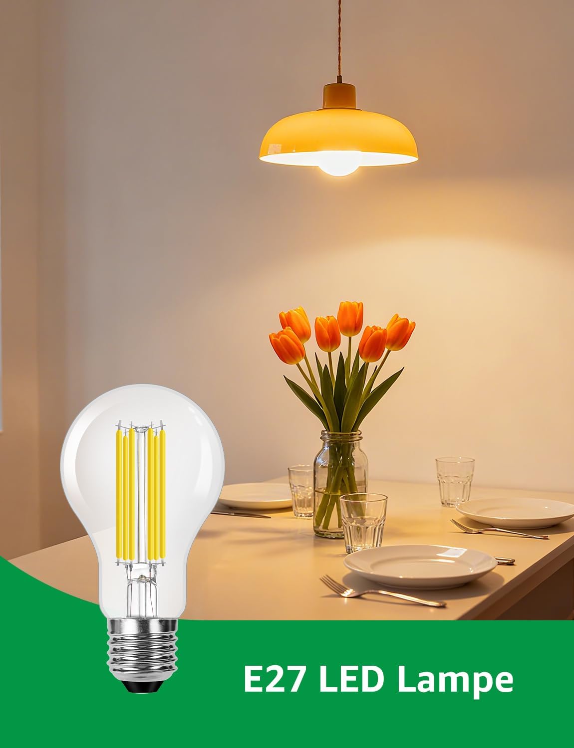 Lepro Energieklasse A E27 LED Warmweiss, 7.2W 1521 Lumen Glühbirne E27, Nicht Dimmbar, A60 Led Birne, 2700 Kelvin Warmweiß, 300° Abstrahlwinkel Energiesparlampe, ersetzt 100W Leuchtmittel, 1 Stück