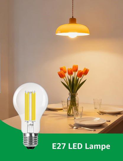 Lepro Energieklasse A E27 LED Warmweiss, 7.2W 1521 Lumen Glühbirne E27, Nicht Dimmbar, A60 Led Birne, 2700 Kelvin Warmweiß, 300° Abstrahlwinkel Energiesparlampe, ersetzt 100W Leuchtmittel, 2 Stück