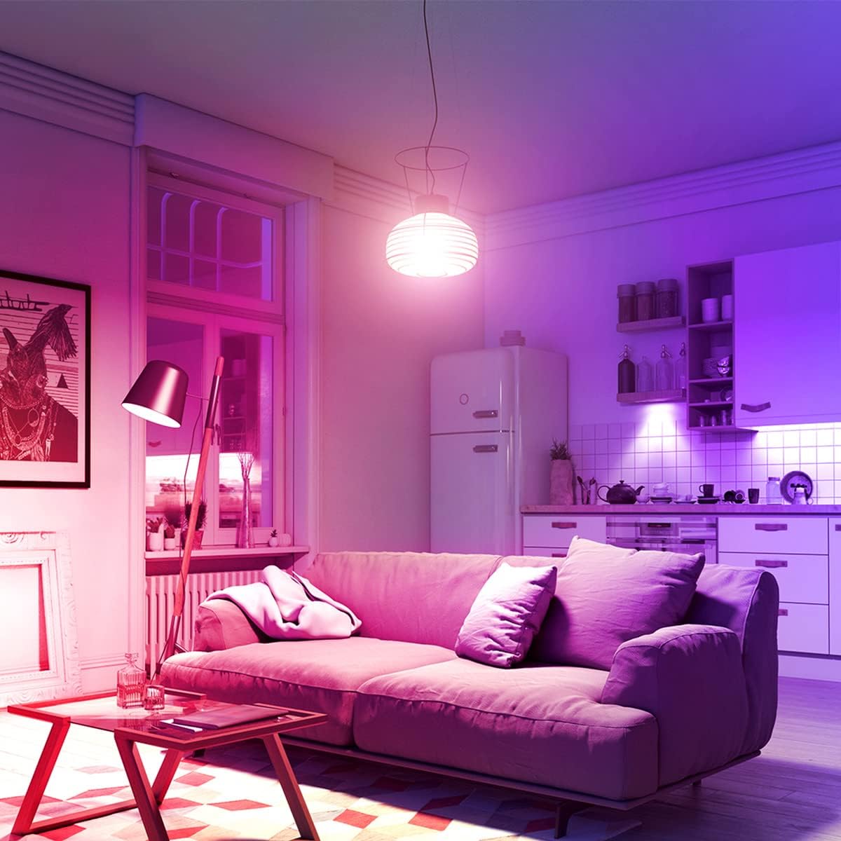 Lepro 9W E27 LED Lampe, Bluetooth APP-Steuerung Dimmbar RGBCW Birne, RGB & Warmwei?, 16 Farben, entspricht 60 W, 2700K bis Kaltwei? Kelvin LED Leuchtmittel [Energieklasse F]