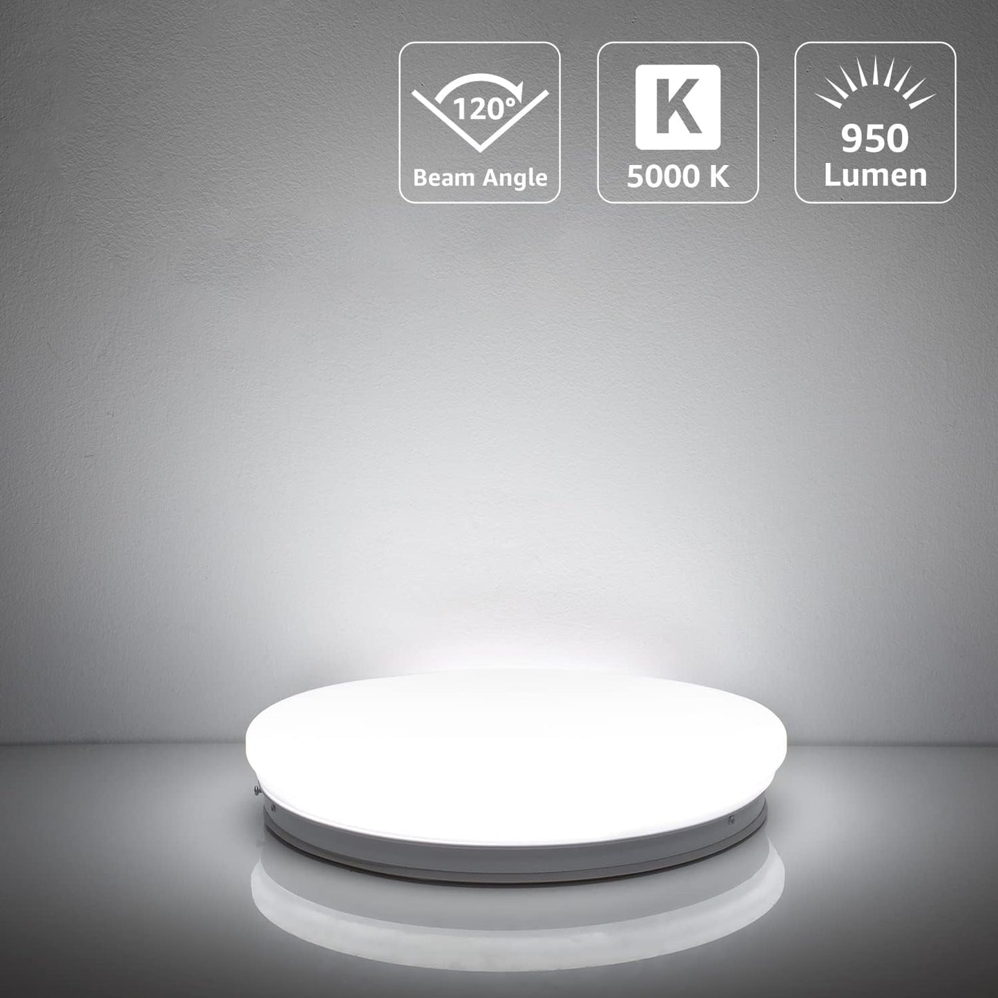 Lepro Deckenlampe 12W, LED Deckenleuchte Bad 950LM Ø26cm 5000K für Badezimmer Flur Küche Wohnzimmer Schlafzimmer Balkon Licht, Rund Kaltweiß Badezimmerlampe, LED Panel Flach Lampe, IP20 Badlampe
