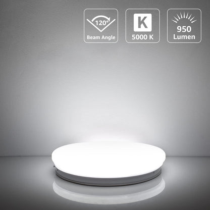 Lepro Deckenlampe 12W, LED Deckenleuchte Bad 950LM Ø26cm 5000K für Badezimmer Flur Küche Wohnzimmer Schlafzimmer Balkon Licht, Rund Kaltweiß Badezimmerlampe, LED Panel Flach Lampe, IP20 Badlampe