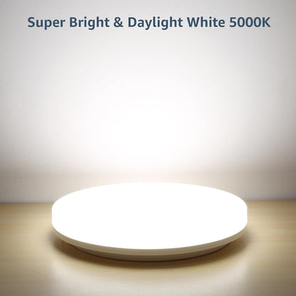 LE Deckenlampe 15W, LED Deckenleuchte IP54 Wasserfest, 3000K 1500LM Badezimmer Lampe, Rund Badlampe Decke, ideal für Bad Schlafzimmer Flur Küche Wohnzimmer Balkon, Kaltweiß, Ø22cm