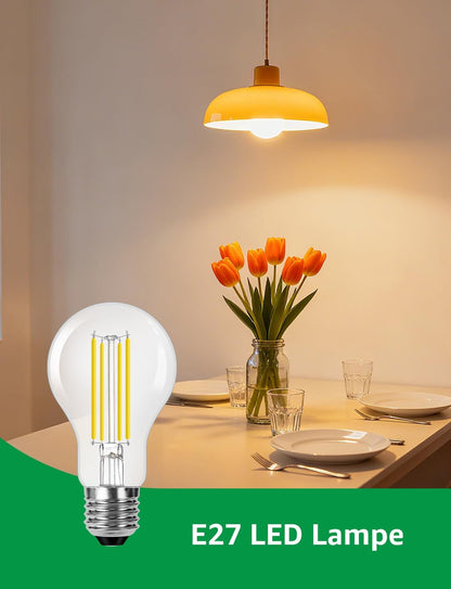 Lepro Energieklasse A E27 LED Warmweiss, 3.8W 806 Lumen Glühbirne E27, Nicht Dimmbar, A60 Led Birne, 2700 Kelvin Warmweiß, 300° Abstrahlwinkel Energiesparlampe, ersetzt 60W Leuchtmittel, 2 Stück