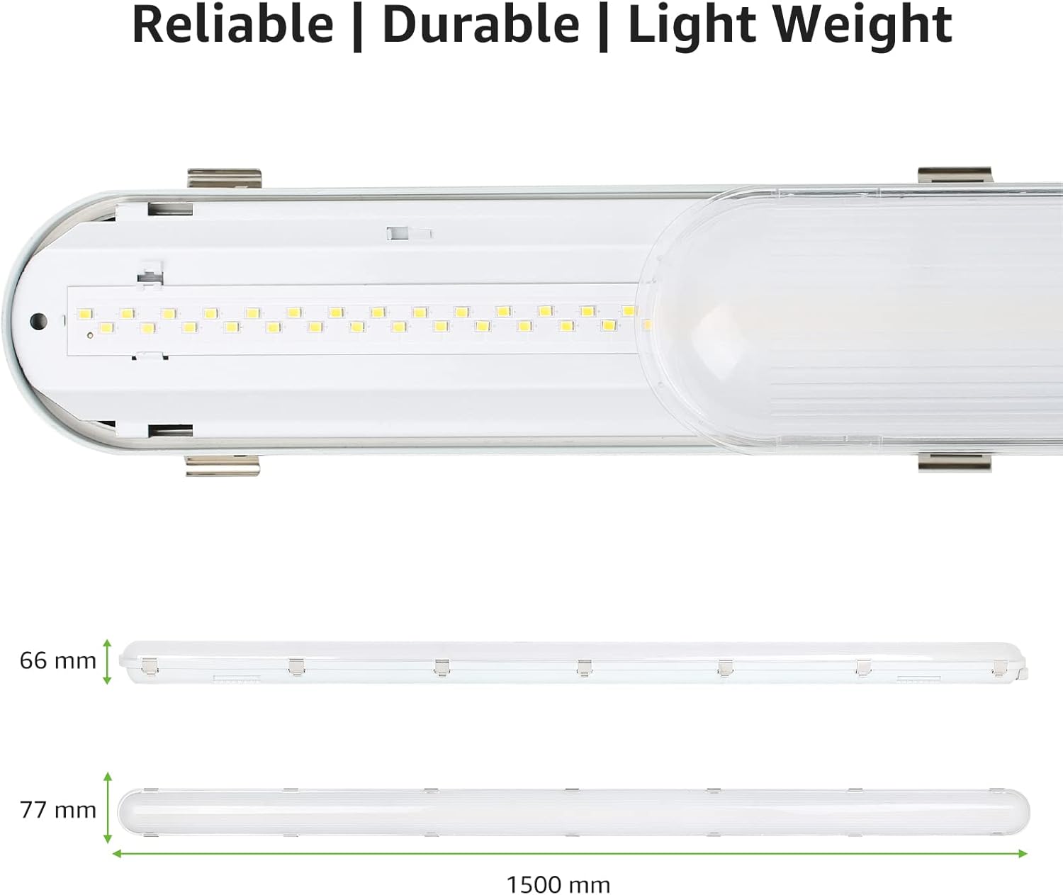 4x LED Feuchtraumleuchte 150cm, 48W 7,200lm Superhell LED Wannenleuchten, LED Feuchtraum Leuchte Neutralweiß 4000K IP65 , Wasserfest Kellerleuchte im Reihenschaltung, Werkstattleuchte, Garage