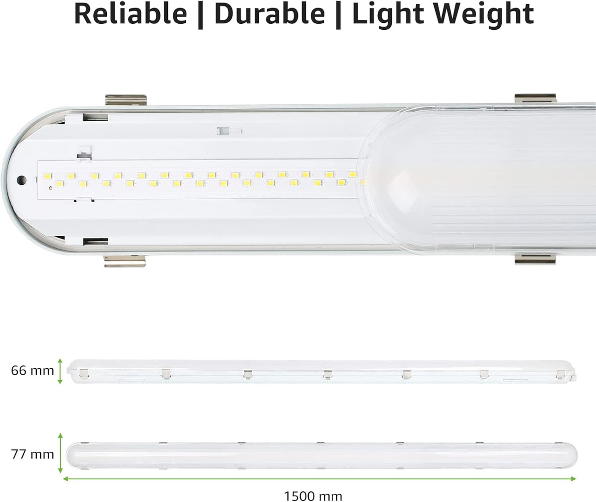 4x LED Feuchtraumleuchte 150cm, 48W 7,200lm Superhell LED Wannenleuchten, LED Feuchtraum Leuchte Neutralweiß 4000K IP65 , Wasserfest Kellerleuchte im Reihenschaltung, Werkstattleuchte, Garage