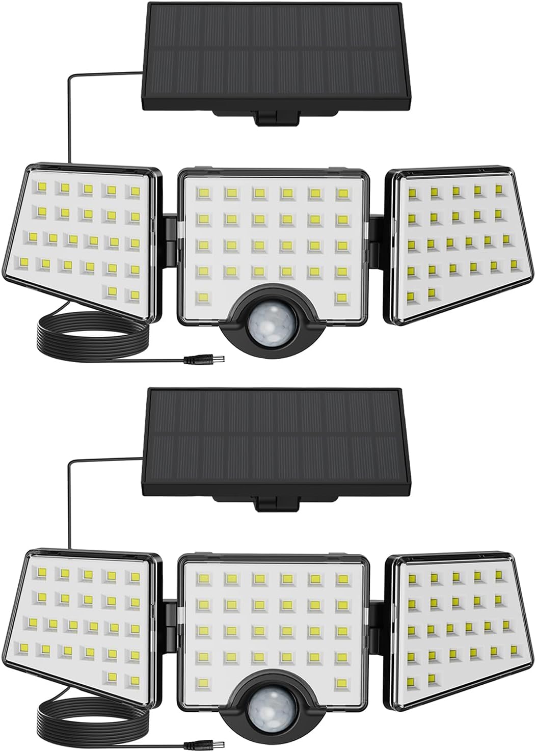 Lepro Solarlampe für Außen mit Bewegungsmelder, 3 Verstellbarer Kopf 1200LM 72 LED Solar Aussenleuchte, Solar Außenleuchte IP65 Wasserdicht, Wandleuchte 270 ° Winkel 360 Drehbar für Garten, Balkon
