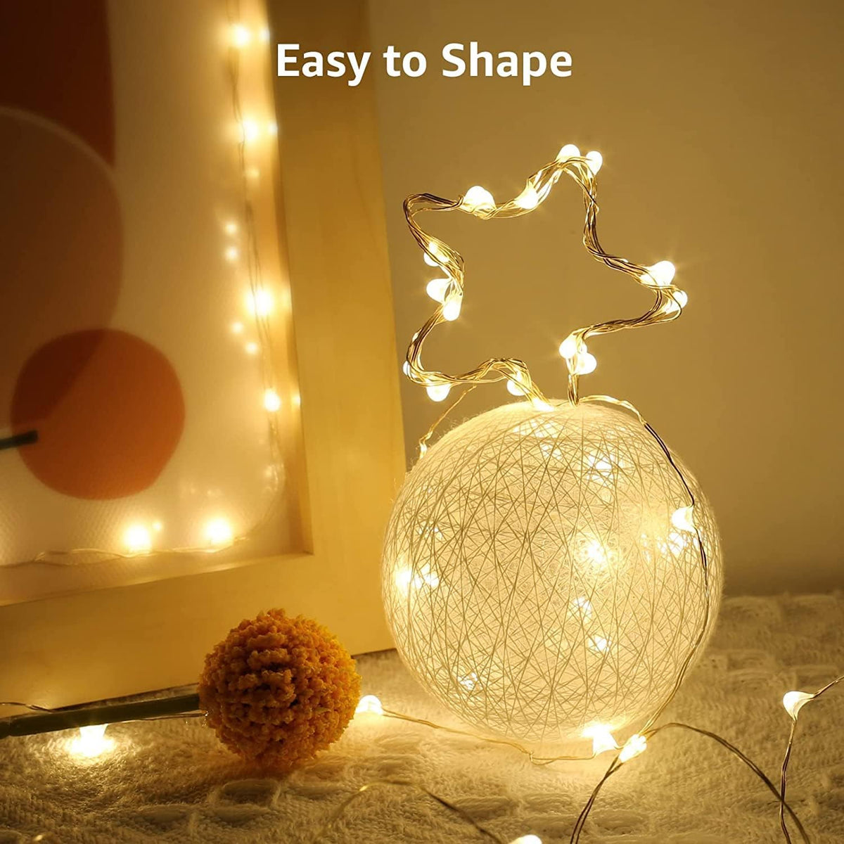 LE LED Lichterkette Batterie 1.2M, 4 x 20er LEDs Lichterketten aus Kupferdraht, IP65 Wasserdicht Drahtlichterkette f¨¹r Weihnachtenbeleuchtung, Party, Garten, Innen, Au?en, Hochzeit Deko, Warmwei?