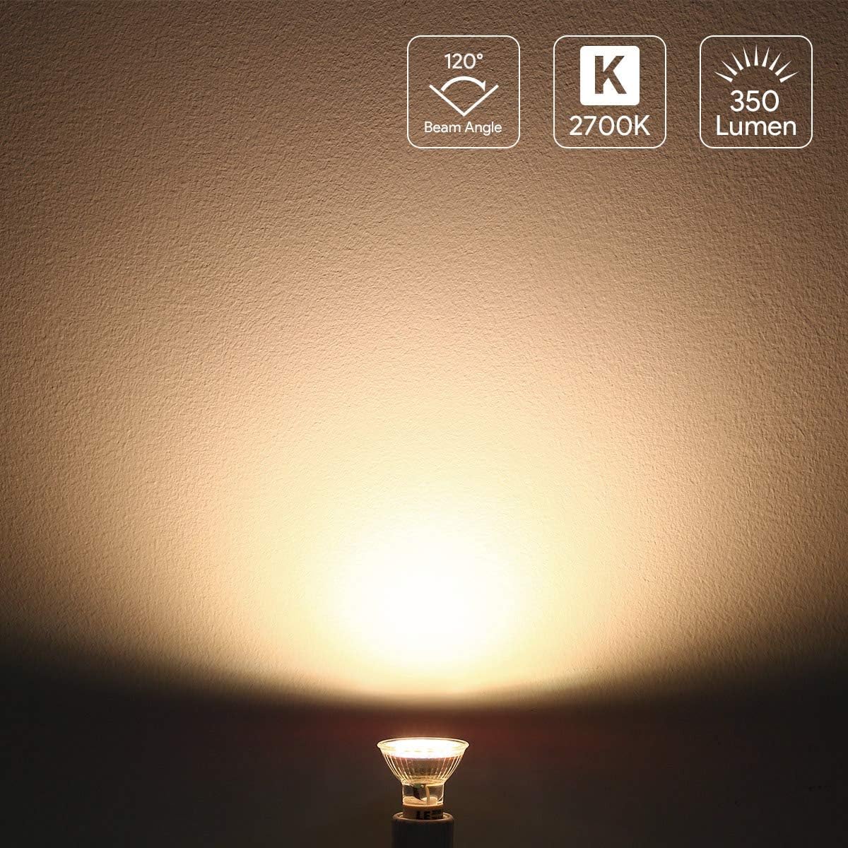 Lepro GU10 LED Lampe, 4W 325 Lumen LED Leuchtmittel, 5000 Kelvin Tageslichtweiß, 110 Grad Abstrahlwinkel Reflektorlampe, 5 Stück