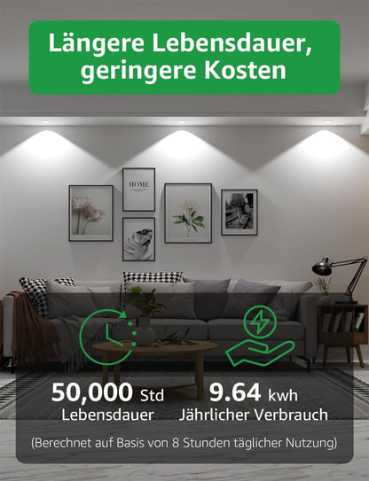Lepro Energieklasse A GU10 LED Kaltwei? 3.3W Lampe, 590 lm, 6500K Tageslichtwei?, Nicht Dimmbar, Energiesparendes GU 10 LED Spot, 100¡ã Abstrahlwinkel f¨¹r B¨¹ro, Keller, Garage, Flur, 5 St¨¹ck