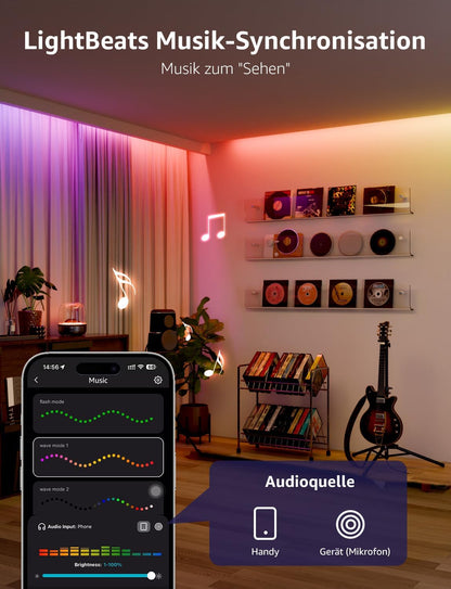Lepro AI LED Streifen S2, 5M RGBCW LED Strip mit echtem Wei?licht, MagicColor RGBIC, Personalisierter KI-Lichtdesigner, Musik-Sync, Kompatibel mit Alexa & Google Assistant f¨¹r Gaming & Ambiente
