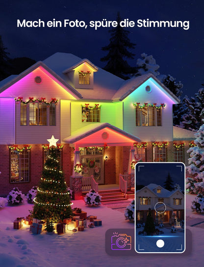 Lepro AI RGBCW LED Streifen SW1, 5m Au?enbereich IP65 Wasserdicht led Strip, Personalisierter KI-Lichtdesigner, Foto-zu-Licht, Musik-Sync, Kompatibel mit Alexa & Google Assistant f¨¹r Au?enszenen