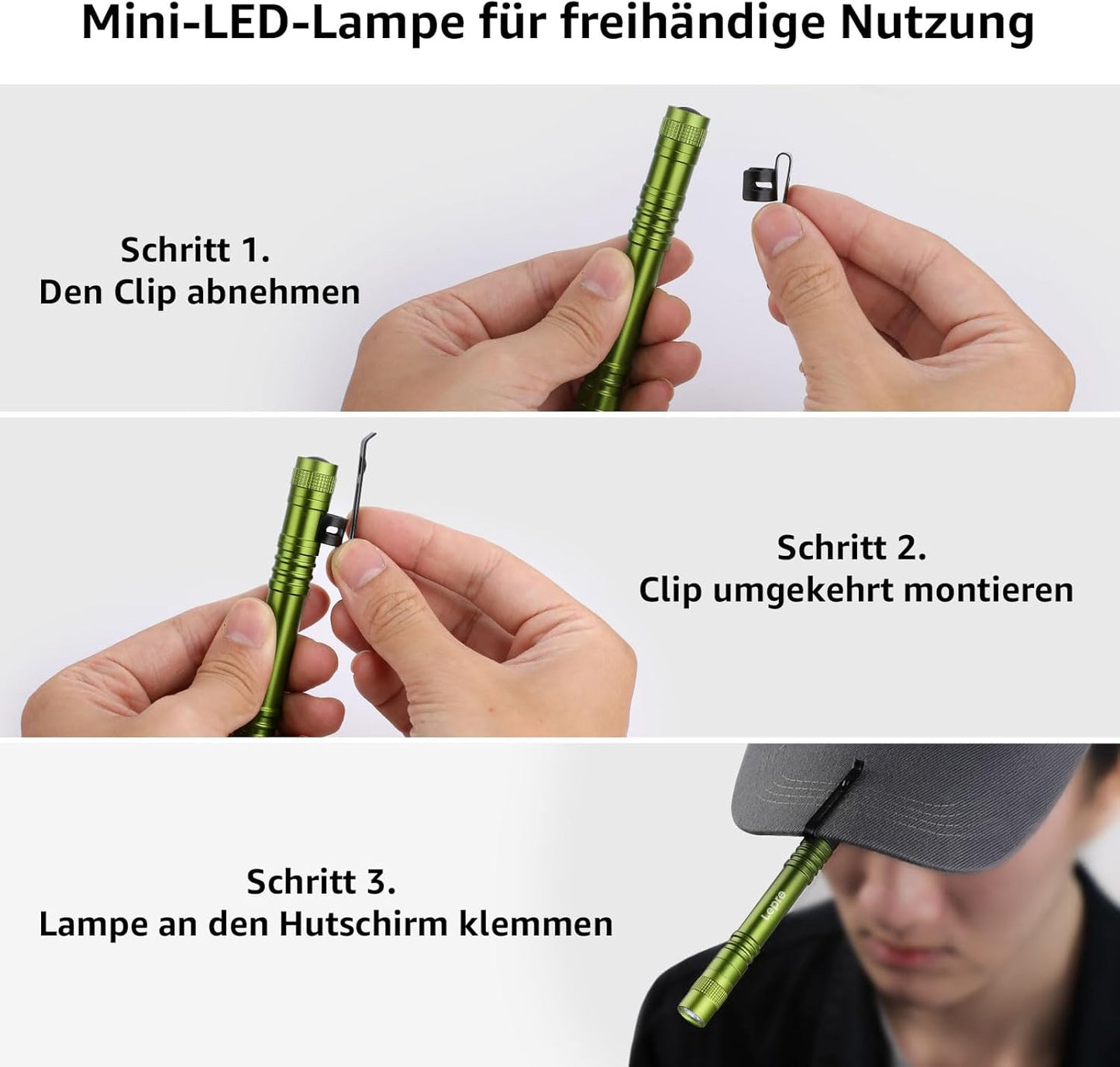 Lepro Taschenlampe, Mini LED Taschenlampe, IPX4 Wasserdicht Stiftlampe, 3 Modi Handheld Taschenlampe Klein, Stift Lampe perfekt f¨¹r Inspektion, Arbeit, Reparatur (Gr¨¹n)