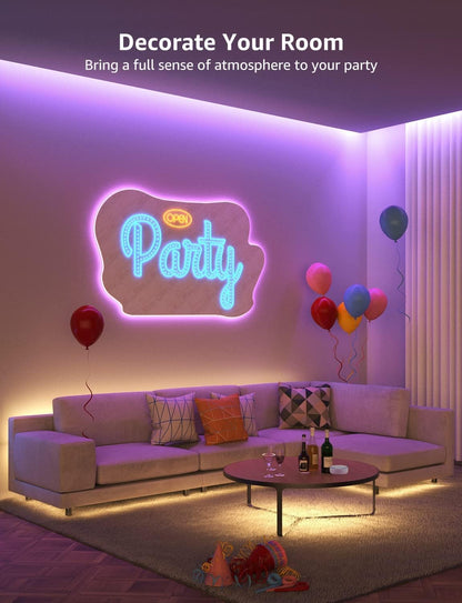 Lepro Smart LED Strip, 5M LED Streifen, RGB 150 LEDs, IP20 Smart LED Leiste inkl. Fernbedienung, WiFi LED Band Lichterkette für Haus,Küche,Party,Lichtband Kompatibel mit Alexa, Google Home nur 2.4GHz