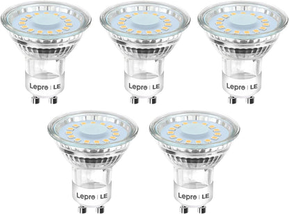 Lepro GU10 LED Lampe, 4W 325 Lumen LED Leuchtmittel, 5000 Kelvin Tageslichtweiß, 110 Grad Abstrahlwinkel Reflektorlampe, 5 Stück