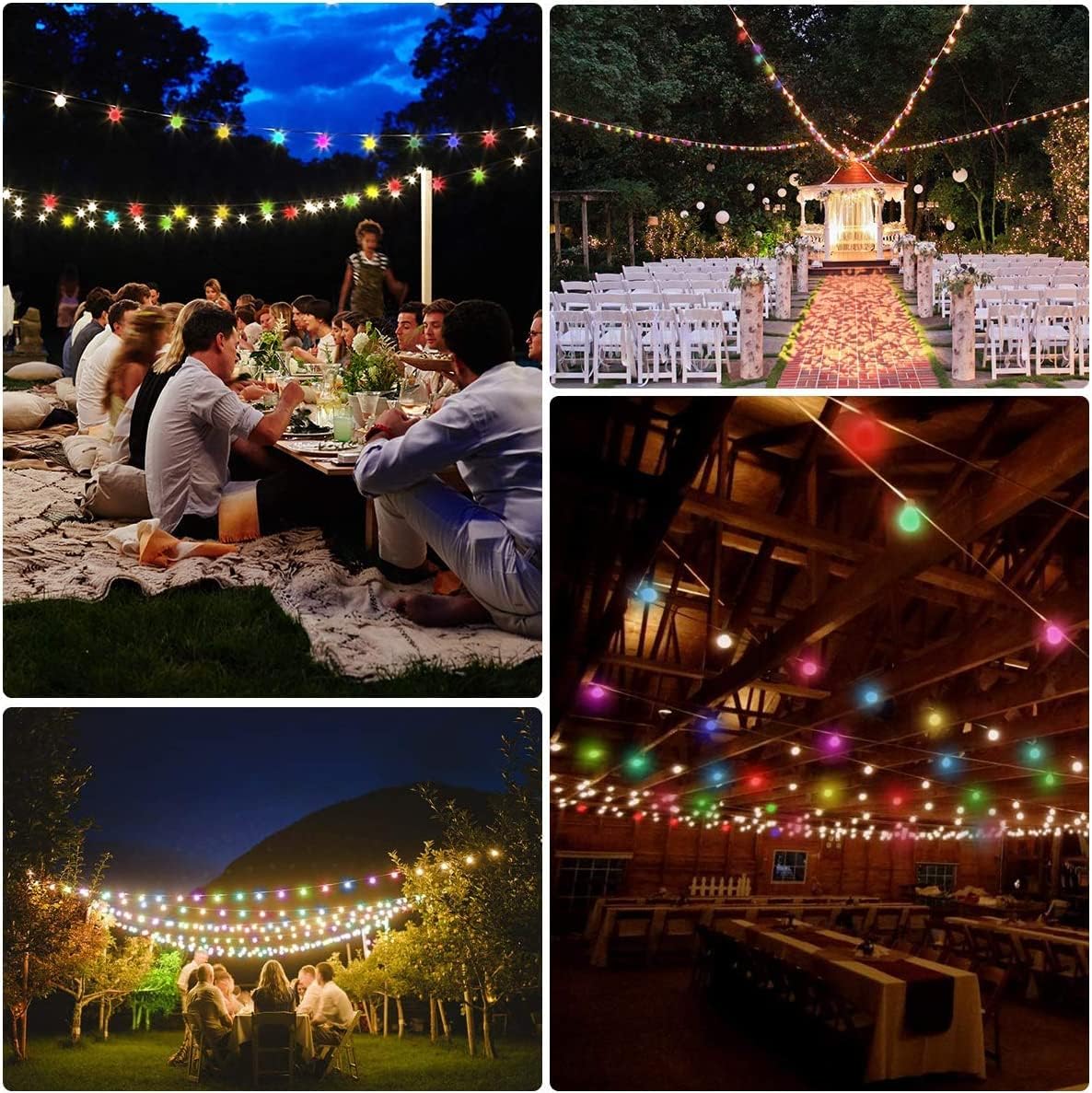 Lepro 100er LED Kugel Lichterkette Bunt 13M, Partybeleuchtung Au?en mit Stecker, 8 Modi und Merk Funktion, ideale Partylichterkette f¨¹r Innen, Hochzeit, Party Deko usw. Mehrfarbig