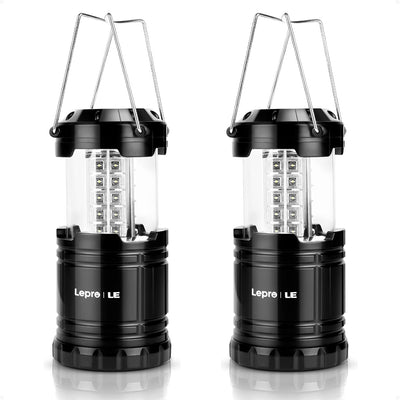 Lepro Camping Laterne, 2er Set 30 LEDs Batteriebetrieben Campinglampe, Faltbare Camping H?ngelampe, geeignet f¨¹r Angeln, Abenteuer, Wandern, Notfall, Ausf?lle usw, 2er Pack
