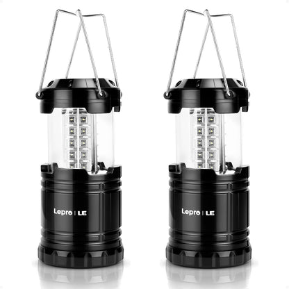 Lepro Camping Laterne, 2er Set 30 LEDs Batteriebetrieben Campinglampe, Faltbare Camping H?ngelampe, geeignet f¨¹r Angeln, Abenteuer, Wandern, Notfall, Ausf?lle usw, 2er Pack