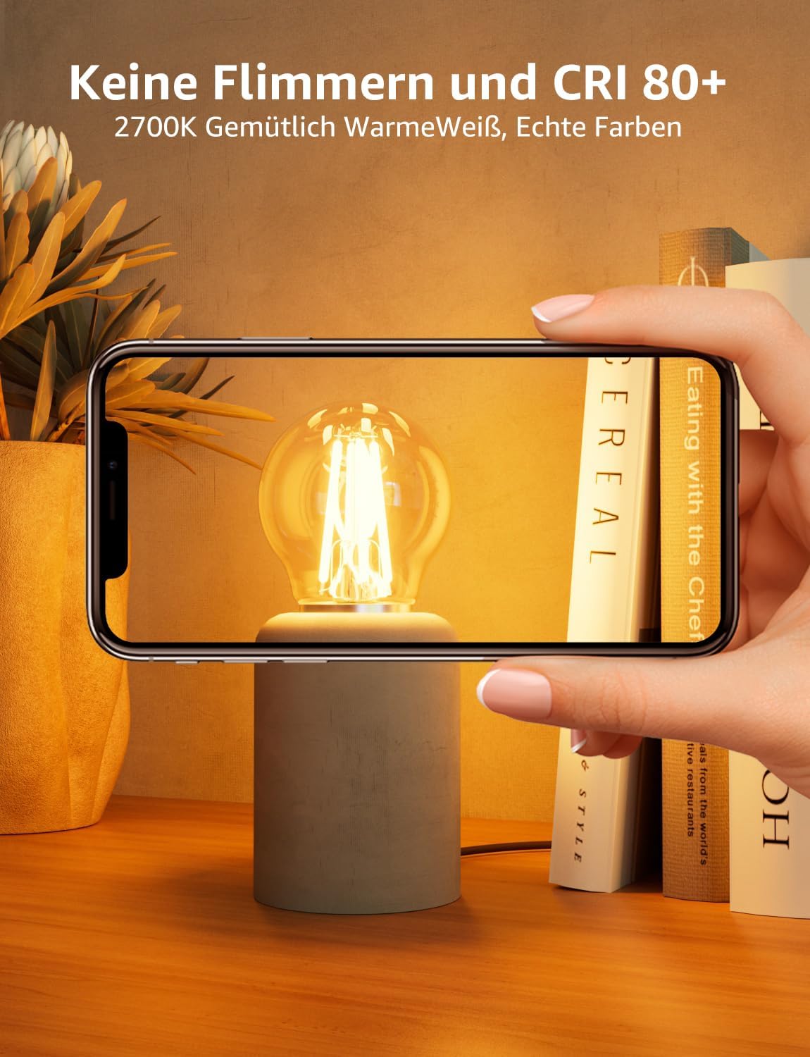 Lepro Energieklasse A E27 LED Warmweiss, 2.2W 470 Lumen Glühbirne E27, Nicht Dimmbar, G45 Led Birne, 2700 Kelvin Warmweiß, 300° Abstrahlwinkel Energiesparlampe, ersetzt 40W Leuchtmittel, 2 Stück