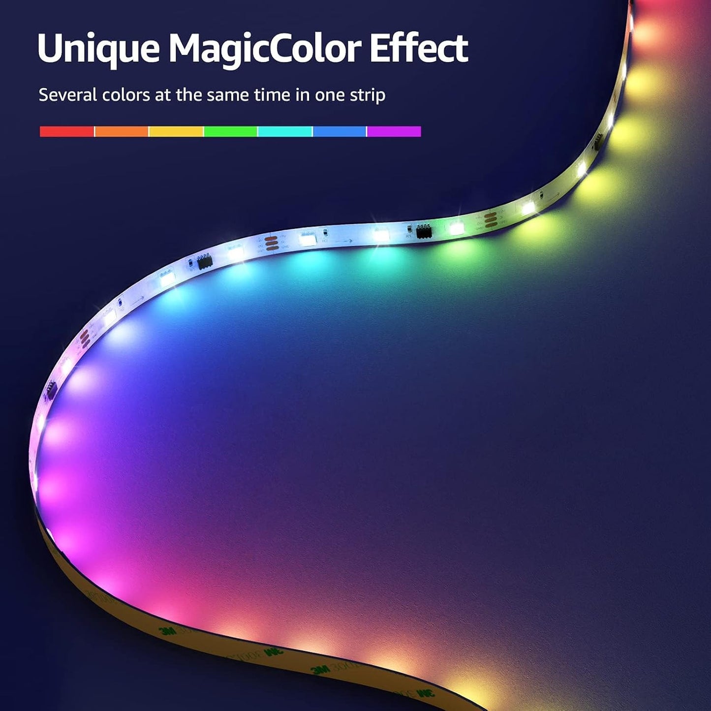 Lepro LED Strip 5M, LED Streifen Lichterkette MagicColor Musik mit Fernbedienung, Band Lichter, RGB Dimmbar Lichtleiste Light, Lichtband Leiste, Kette Bunt für Party Weihnachten Deko