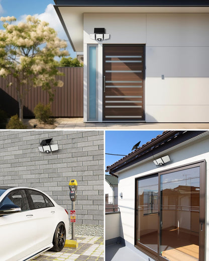 Lepro Solarlampen mit Bewegungsmelder Solar Außenleuchte Led Solar Strahler für Außen, mit Fernbedienung, 2 in 1, Separiert und Integriert, mit 2 Lichtmodi, IP65, für Hof, Garage, Solarleucht, 2 Stück