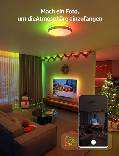 Lepro 24W LED Deckenlampe Dimmbar, LED Deckenleuchte IP54 Wasserfest, 5000K 2100LM Badezimmer Lampe, Rund Badlampe Decke, ideal für Bad Schlafzimmer Flur Küche Wohnzimmer, Kaltweiß, Ø33cm