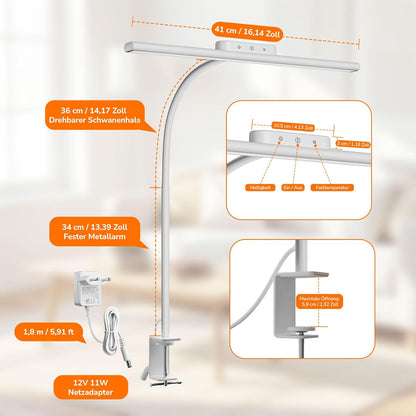 Lepro 11W Schreibtischlampe Dimmbar White