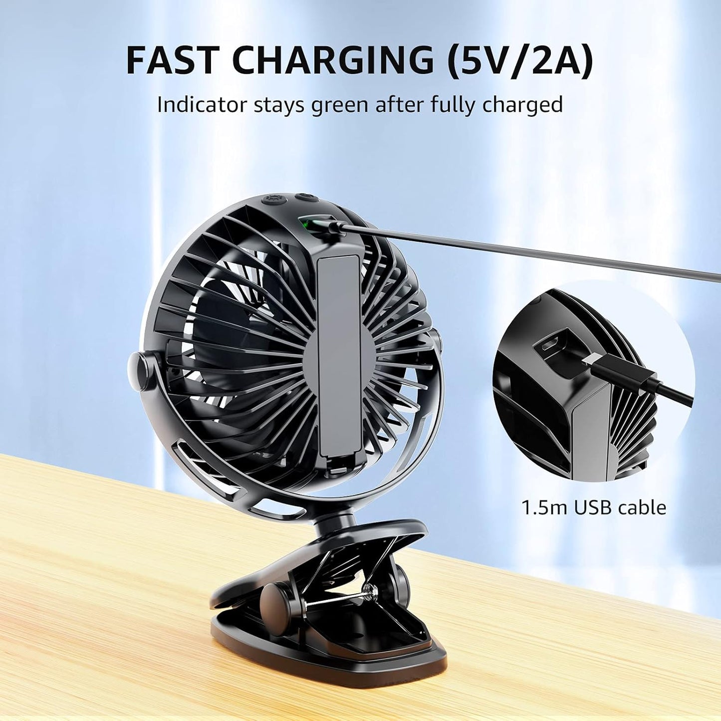 Lepro Camping Ventilator mit Licht, Campinglaterne mit Ventilator, Tragbar USB Ventilator, Zeltventilator mit Aufhängehaken, Wiederaufladbar USB-Ladeeingangslüfter für Outdoor, Camping, Büro, Grill
